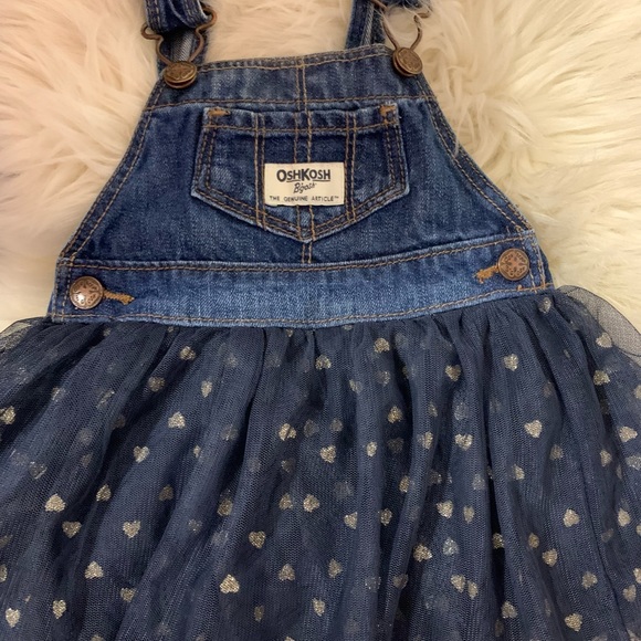 Oshkosh B’gosh Denim Overall Dress Baby Girl 6 mth - Picture 5 of 8
